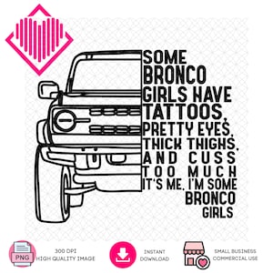 PNG | Bronco Digital Art for Instant Download | Bronco Girls
