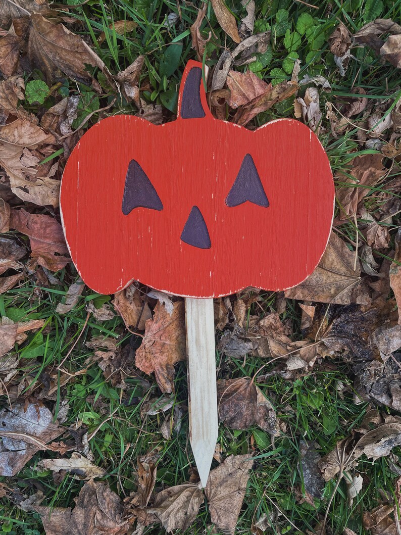 Halloween Yard Stakes Ghost Witch Pumpkin Wood Halloween Etsy