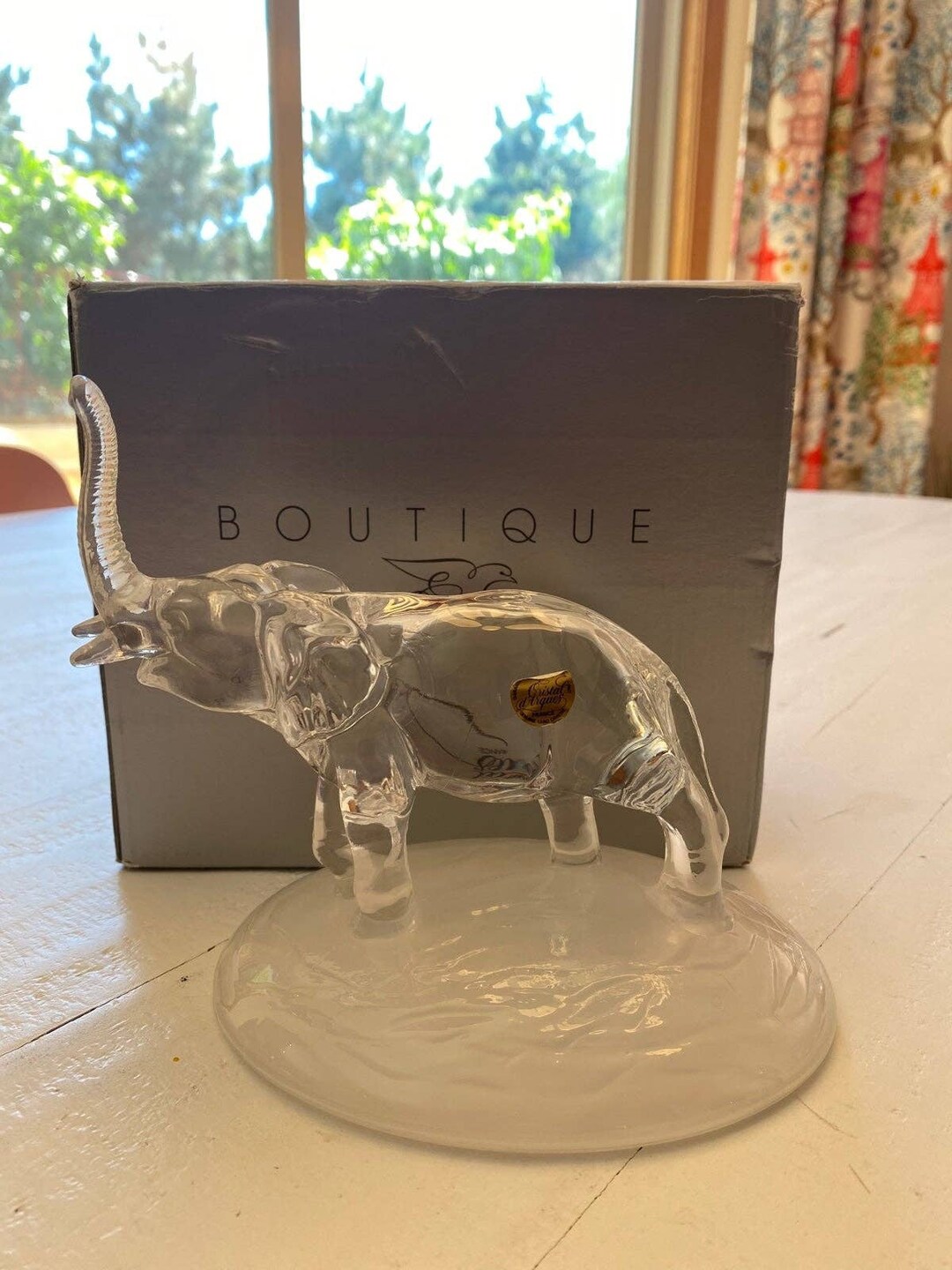 Cristal Darques Lead Crystal Elephant Etsy