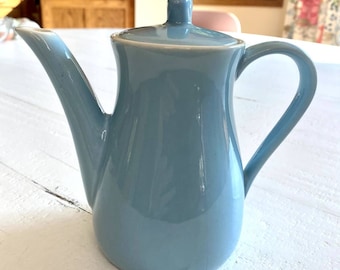 Vintage Waku Feuerfest MCM Light Blue Teapot 6.5" Tall