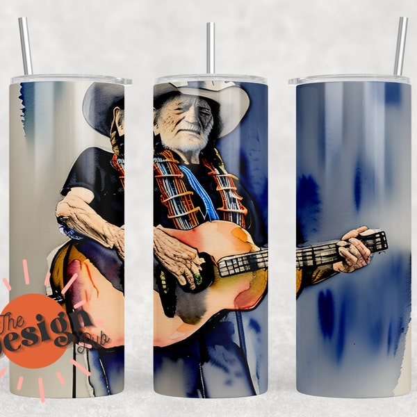 Willie 20 oz Skinny Tumbler Sublimation Design Digital Download PNG Instant DIGITAL ONLY, music, country