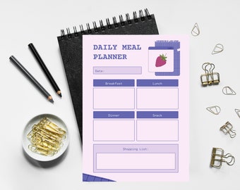 Meal Planner, Printable Meal planner, Editable meal planner, Digital food Planner, Instant download