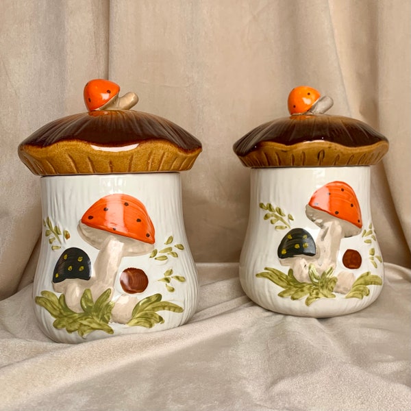 Merry Mushroom Vintage Large Canisters