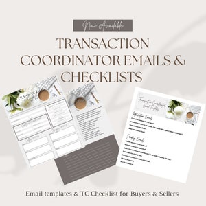 Transaction Coordinator (Real Estate) Email Template & Checklists