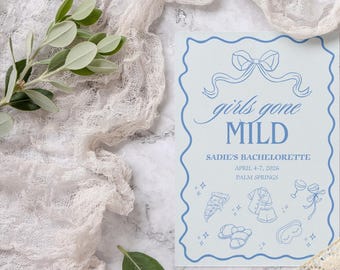 Girls Gone Mild Bachelorette Invitation Template (Digital Download)