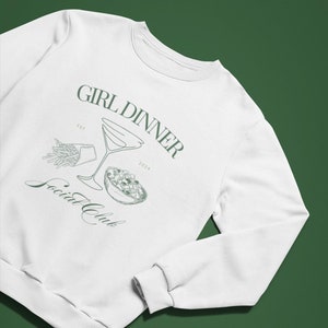 Girl Dinner Sweatshirt: Martini, Fries & Salad Graphic - Cozy Cotton Blend