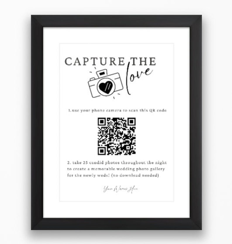 POV App Sign Template, QR Sign Template, Wedding Sign, Wedding Sign Template, Editable Canva Template, Photo App Signage, Photo App QR zdjęcie 2