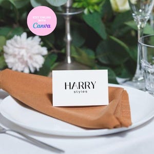 Cartão de lugar para casamento, Cartão de nome para casamento, Modelo de cartão de lugar para casamento, Cartão de lugar para casamento editável, Cartão de nome minimalista, Modelo de nome para casamento