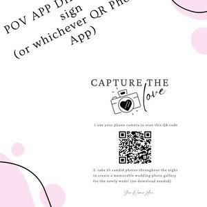 POV App Sign Template, QR Sign Template, Wedding Sign, Wedding Sign Template, Editable Canva Template, Photo App Signage, Photo App QR zdjęcie 1