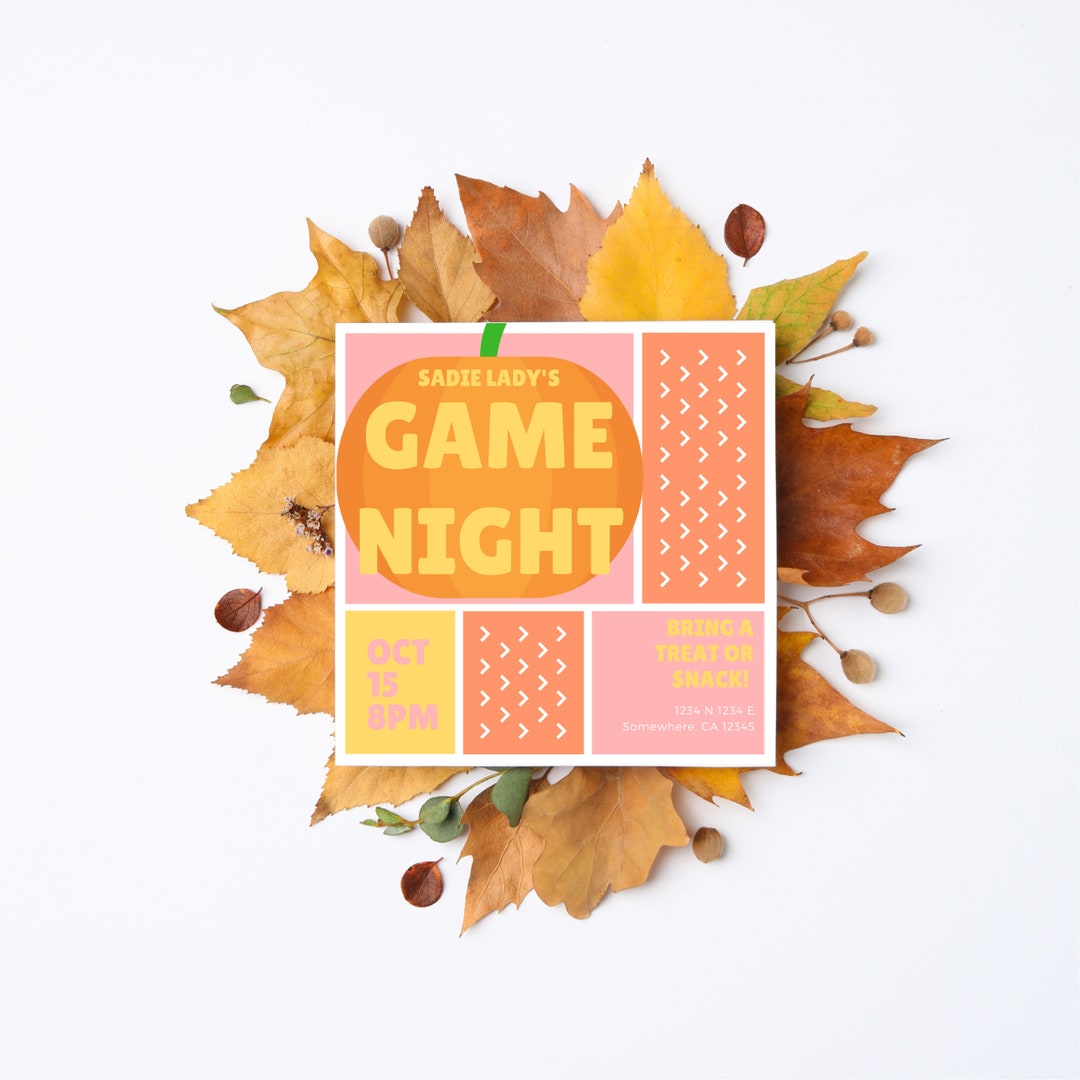 Editable Halloween Game Night Evite Party Invite Phone Etsy