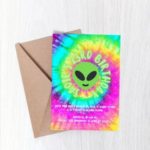 Bewerkbaar gebied 51 verjaardag Evite, Alien Party Evite, uitnodigen, uitnodiging, aankondiging, SMS-bericht, telefoon digitale sjabloon, afdrukbare kaart