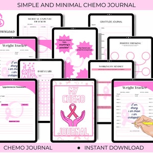 Editable Chemotherapy Journal Printable, Cancer Patient Treatment Organizer, Cancer Caregiver Planner, Medical Binder | PDF