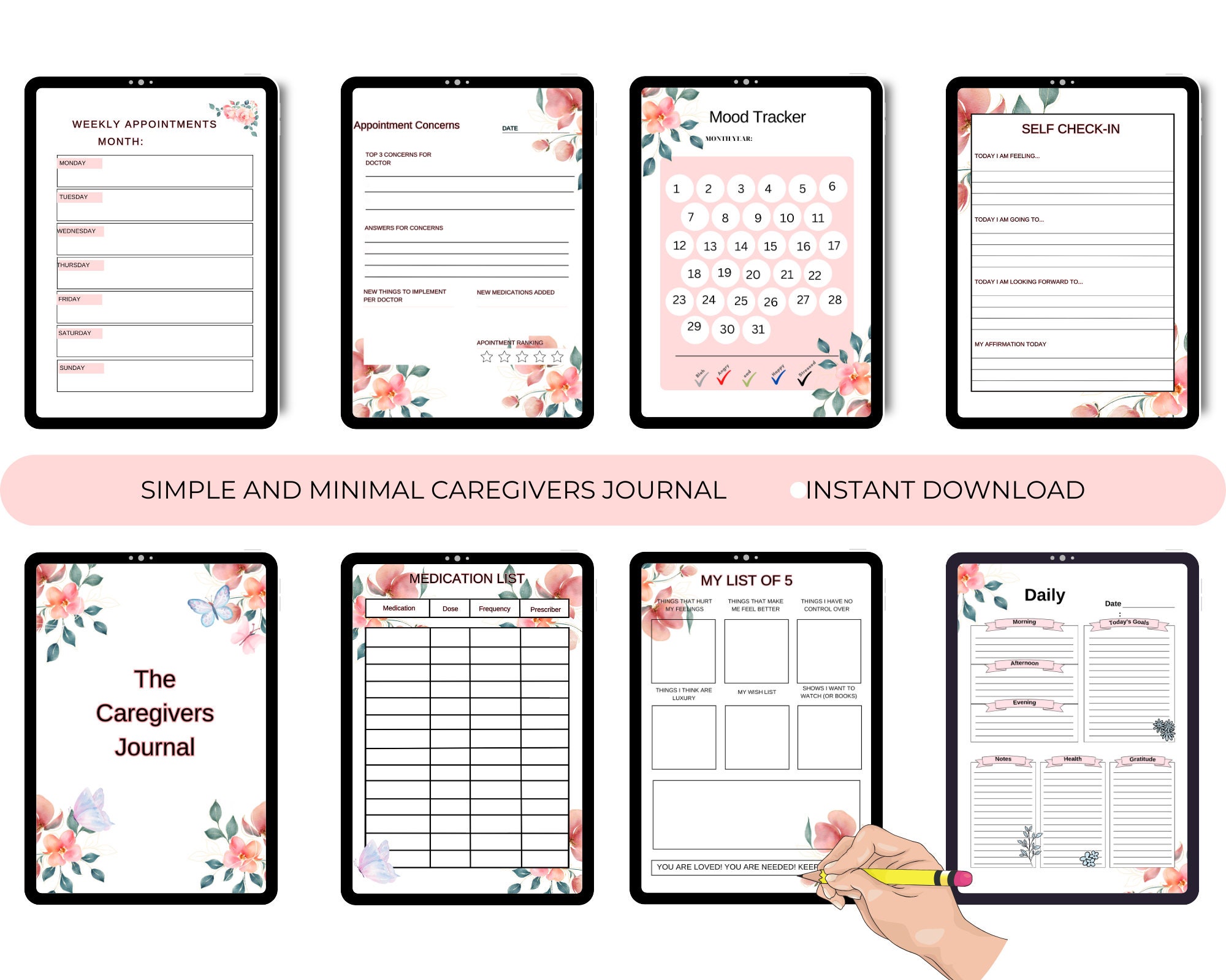EDITABLE Caregiving Care Checklist Printable Template for Caregivers ...
