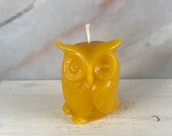 Small Beeswax Owl | Pure Beeswax Candle | All Natural Scent | Owl Shape Candle | No Fragrance Added | Pure Beeswax