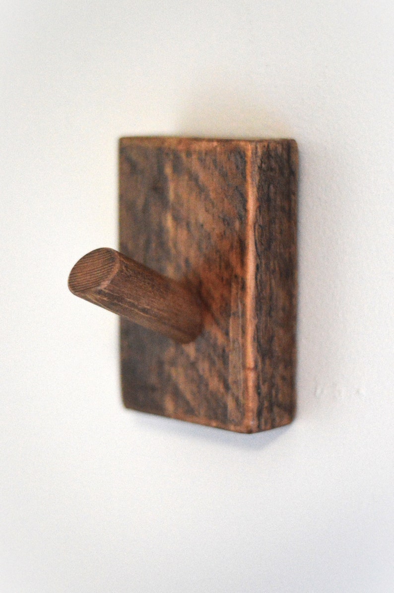 Rustic Reclaimed Wood Wall Hook Western Decor Primitive Etsy