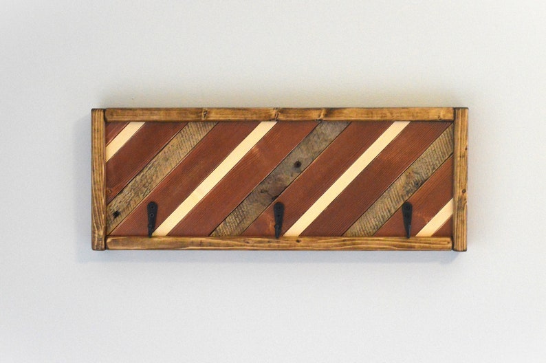 3 Hook Wood Wall Art Rustic Wood Wall Art Wall Hooks Etsy