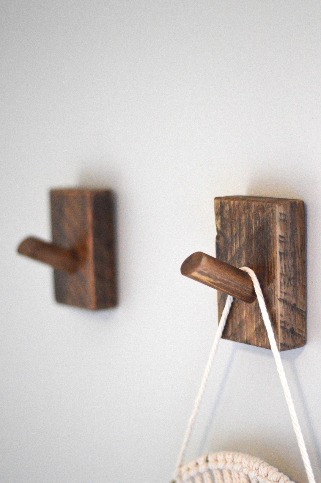 Rustic Reclaimed Wood Wall Hook | Cabin Coat Hanger | Western Towel ...