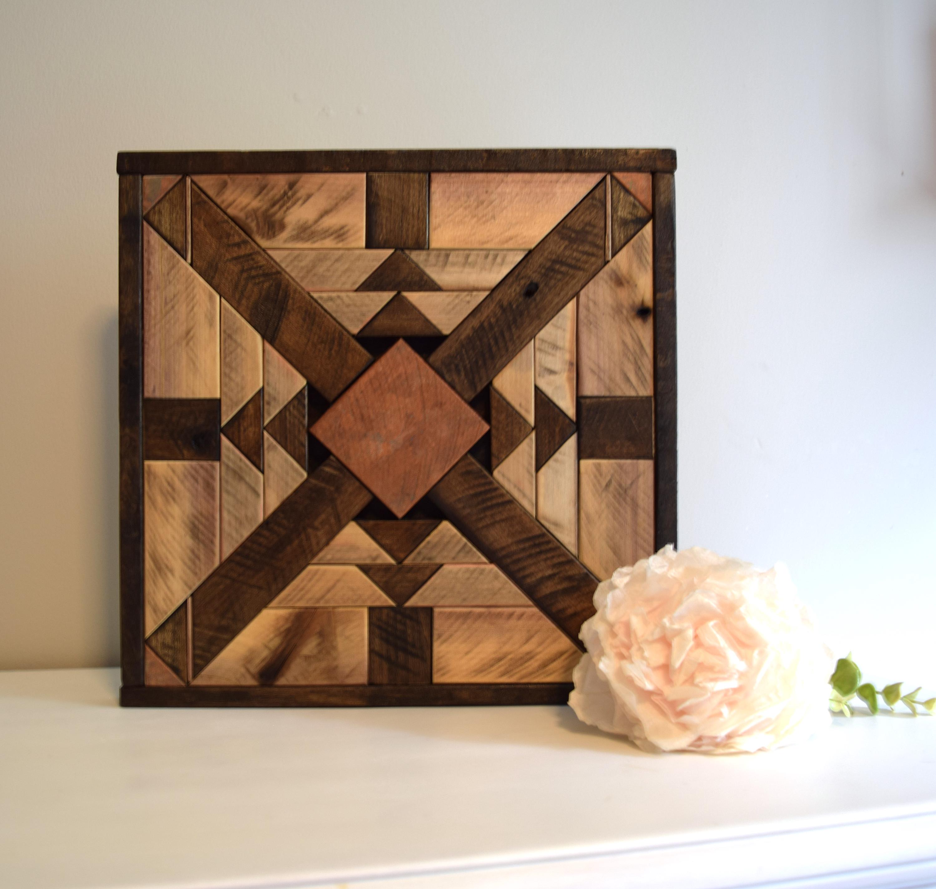 Reclaimed Wood Quilt Block | Rustic Farmhouse Wall Art - Etsy
