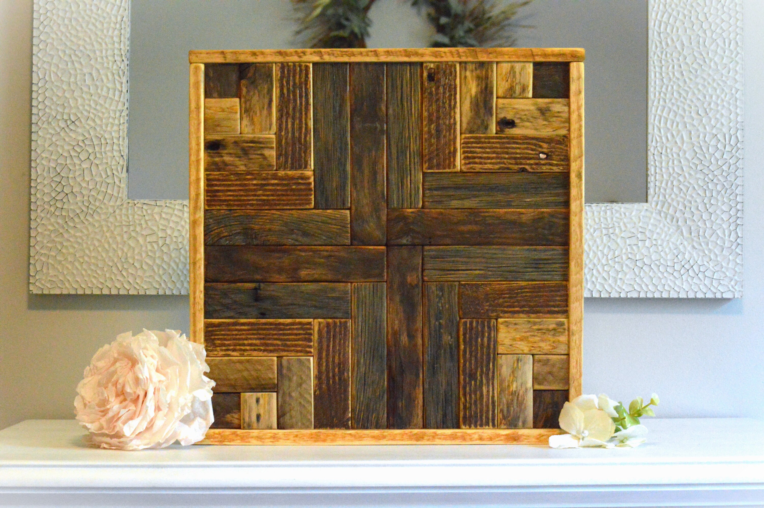 Rustic Wood Quilt Block Barn Quilt Rustic Wood Wall Art Western Decor