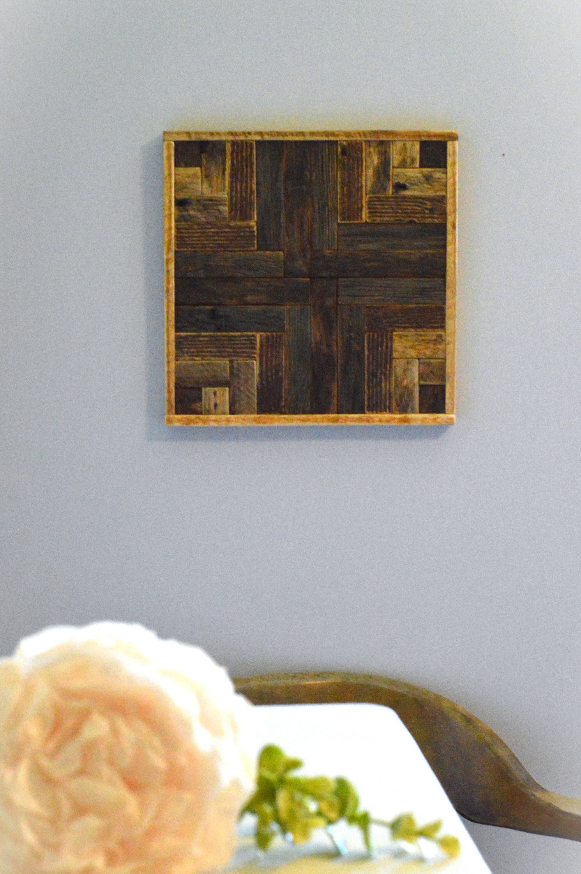 Rustic Wood Quilt Block Barn Quilt Rustic Wood Wall Art Western Decor