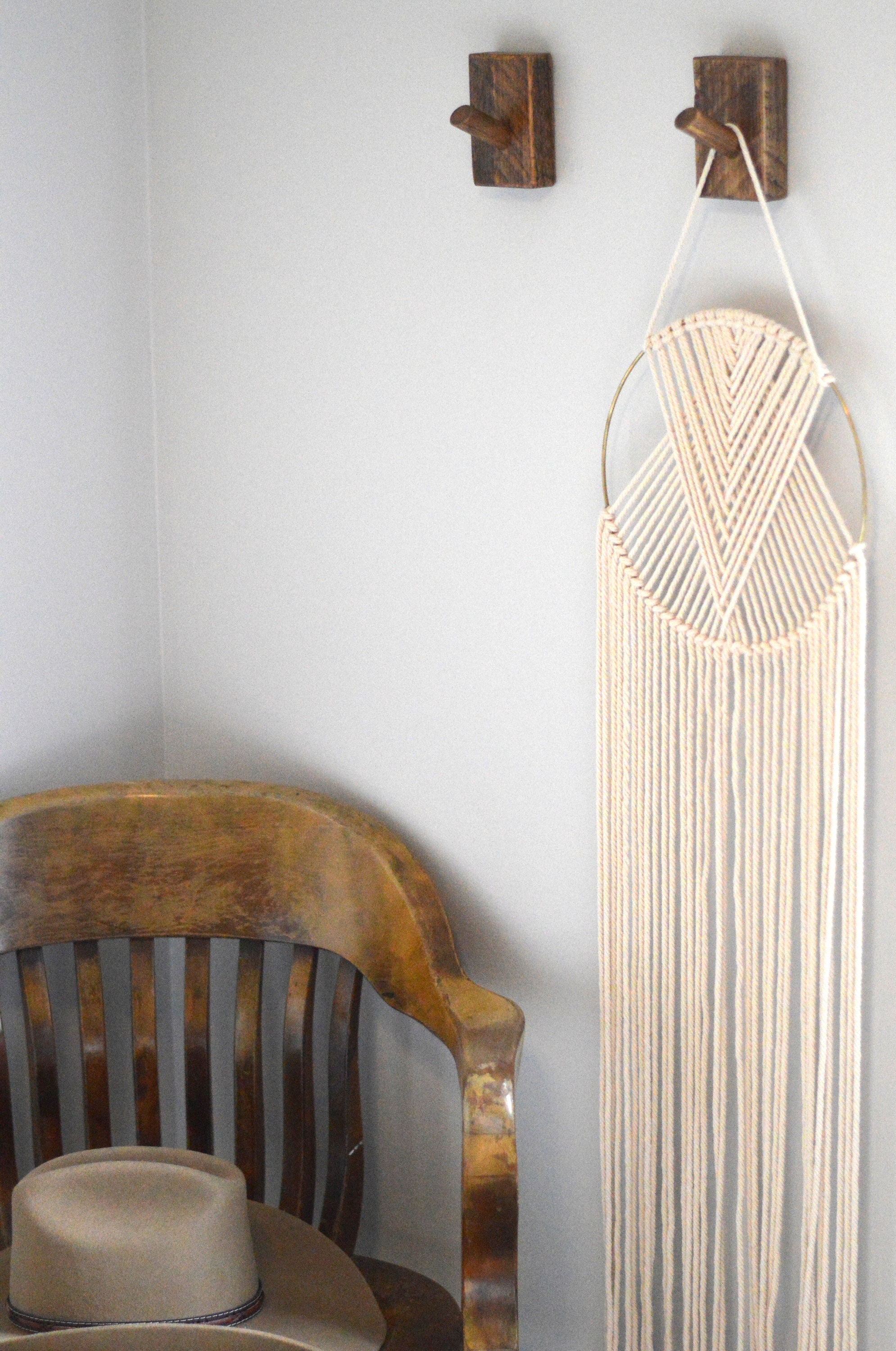 Rustic Reclaimed Wood Wall Hook Western Decor Primitive Etsy