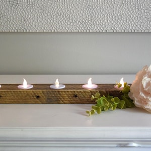 Rustic Candle Holder | Reclaimed Wood Centerpiece | Barn Wedding Centerpiece | Primitive Candle Holder | Farmhouse Tealight Centerpiece