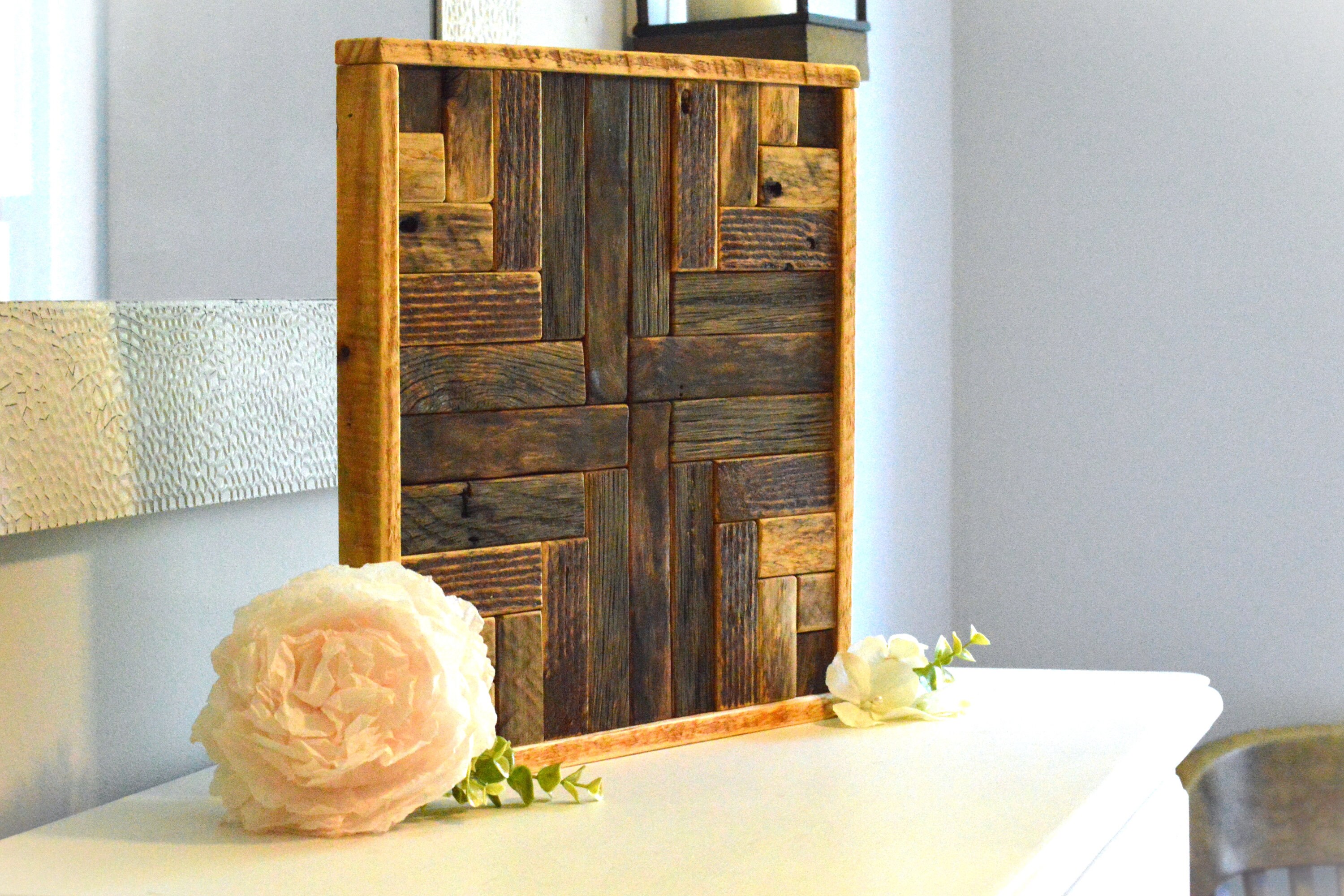 Rustic Wood Quilt Block Barn Quilt Rustic Wood Wall Art Western Decor