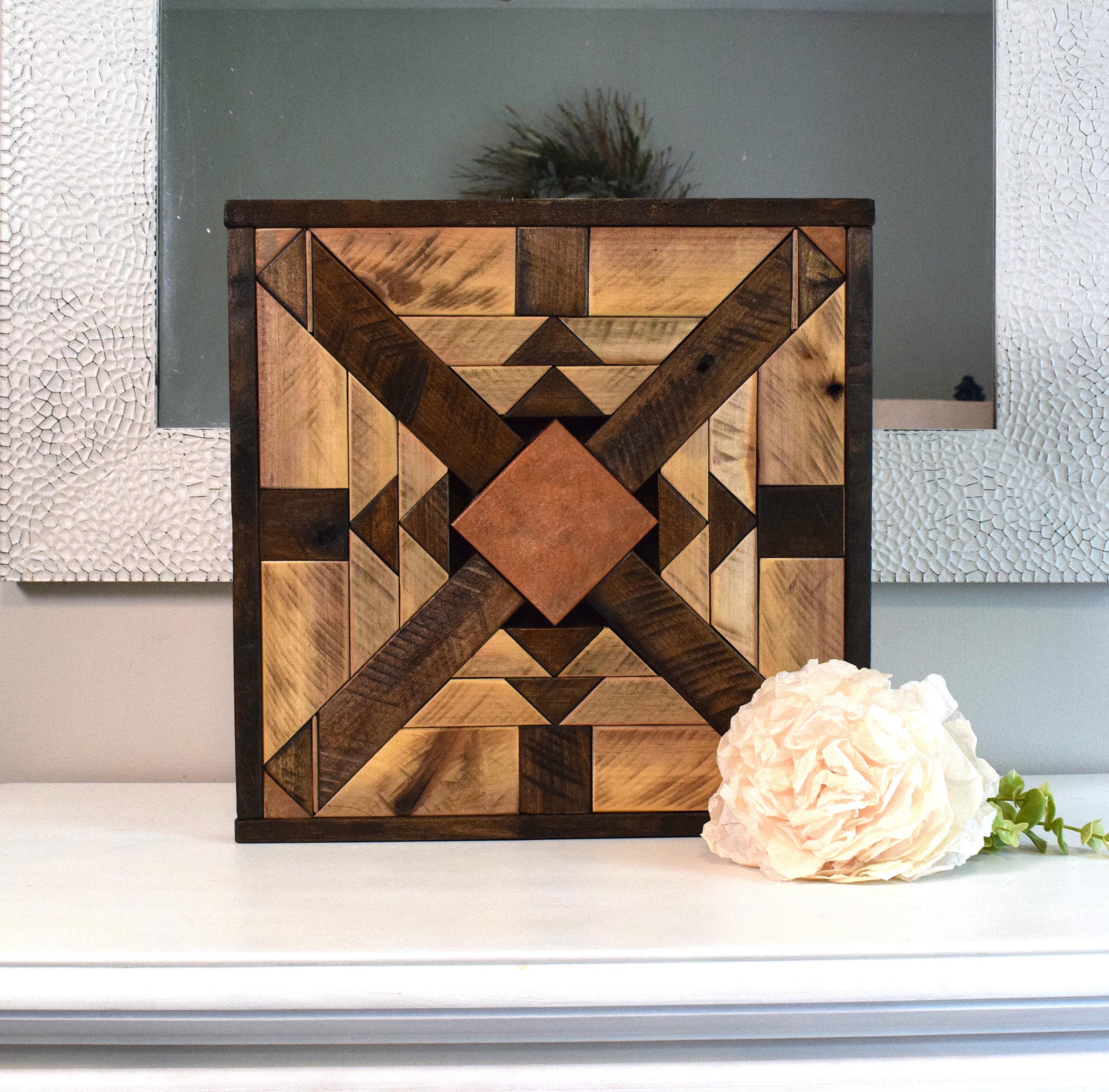 Reclaimed Wood Quilt Block | Rustic Farmhouse Wall Art - Etsy