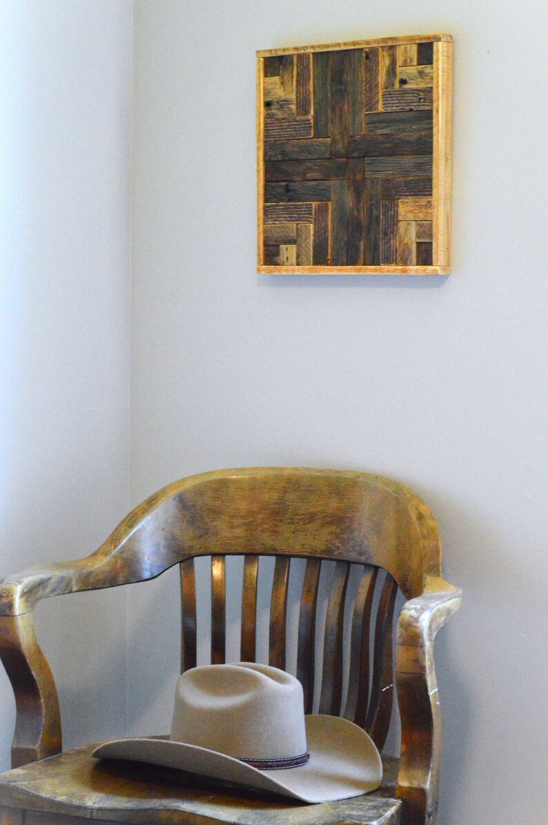 Rustic Wood Quilt Block Barn Quilt Rustic Wood Wall Art Western Decor