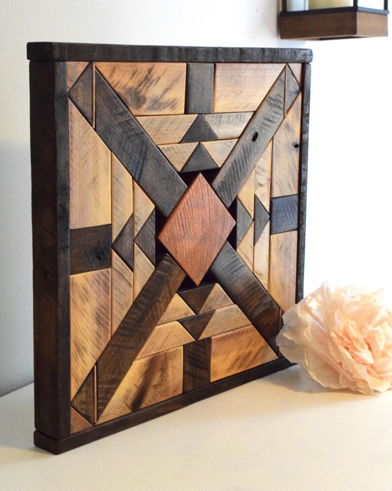 Reclaimed Wood Quilt Block | Rustic Farmhouse Wall Art - Etsy