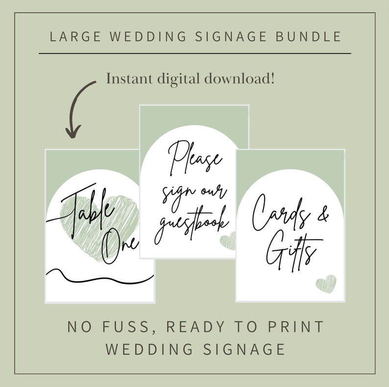 Wedding Signage Math Large Wedding Signage Bundle - Digital Download - Etsy