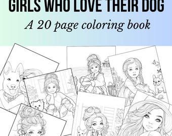 Dog Lover Coloring Pages for Girls | Cute Puppy Coloring Sheets | Printable Coloring Book | Pet Lover Gift for Kids & Teens