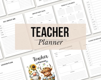 Teacher Planner Printable, Lesson Plan Template, Teacher Organizer, Classroom Planner, Instant Download PDF