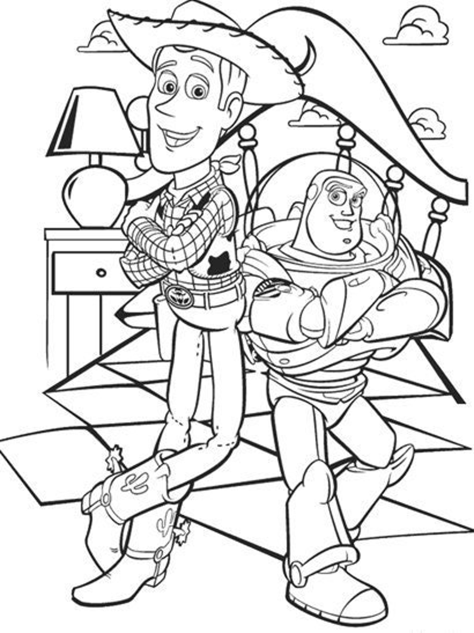 Woody and Buzz Coloring Page - Etsy