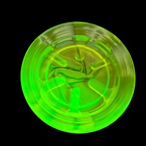 Flower pot plant saucer Uranium glass collectible