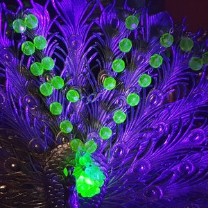 Original handmade Uranium glass necklace vaseline glass beads jewelry #24056