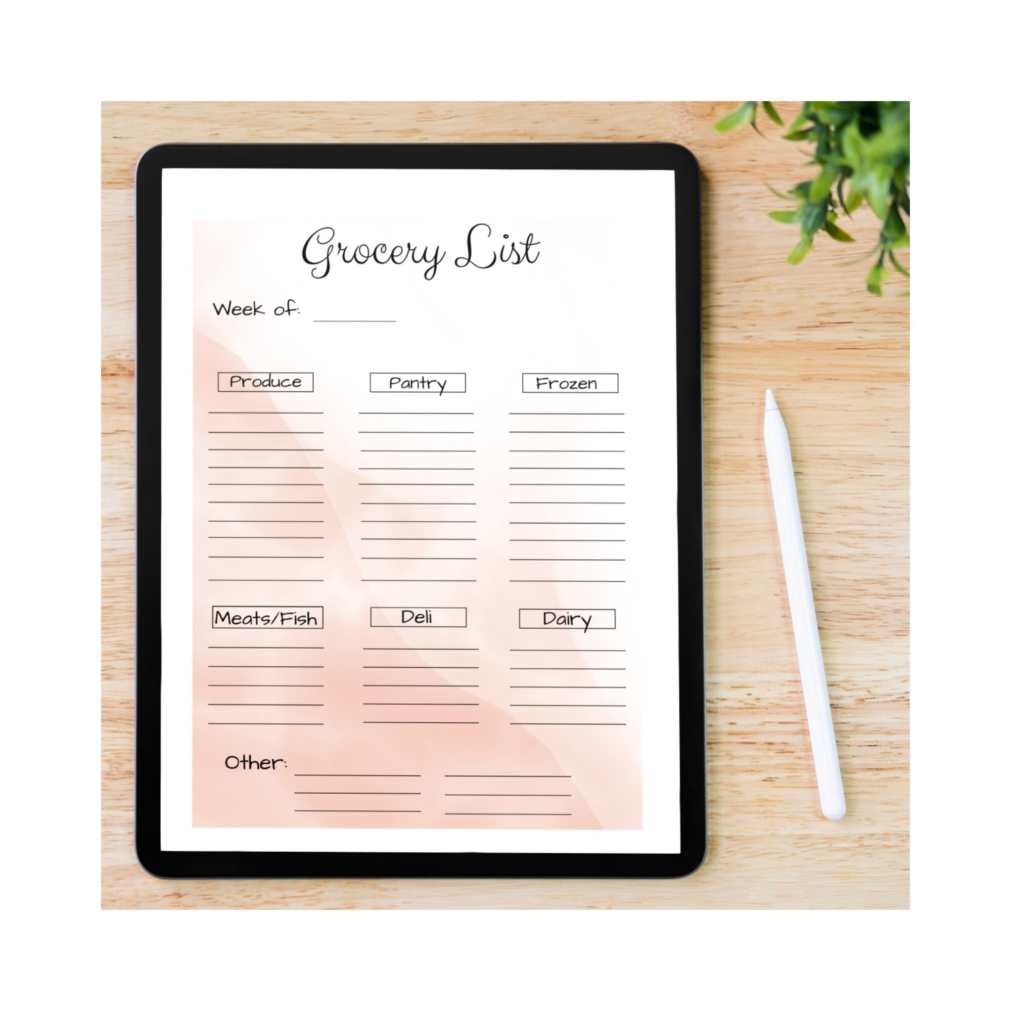 Printable Weekly Meal Planner | Instant Download | Grocery List With ...