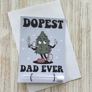 Dopest Dad Ever Postkarte mit Gelenkhalter, Stoner Geschenk, Cannabis Zubehör, nur weil Karte, Unique Dad Geschenke Stoner 420 Weed Dad Card