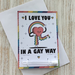 I Love You In A Gay Way Grußkarte, 420 Karte mit Gelenkhalter, Pride, LGBTQ Karte, Stoner Zubehör, Queer Liebeskarte, Jubiläumskarte