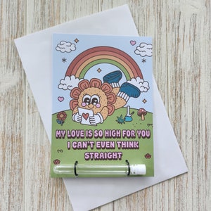 My Love Is So High For You Grußkarte, 420 Karte mit Gelenkhalter, Pride, LGBTQ Karte, Stoner, Lesben Karte, Cannabis Zubehör,