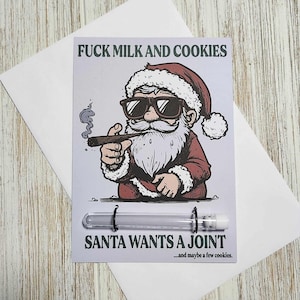 Babbo Natale vuole uno spinello - 420 biglietti di auguri con porta spinello, regalo per fumatori, biglietto Grinch, biglietto di Natale, biglietto marijuana, biglietto Cannabis,