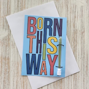 Born This Way Postkarte mit Gelenkhalter, Pride, LGBTQ Card, Stoner, just weil Karte, Cannabis Zubehör, LGBTQ+ Proud, Pride Rainbow