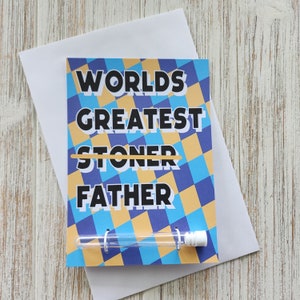 Der weltgrößte Stoner / Vater, 420 Grußkarte mit Gelenkhalter, Stoner Geschenk, Marihuana Zubehör, lustige Vaterkarte, Cannabis Vater Geschenk,