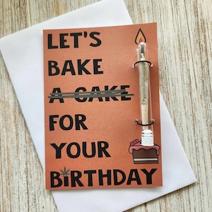 Vamos assar para o seu aniversário, cartão postal com porta-base, presente para maconheiros, acessórios para maconha, cartão de aniversário com folha de ganja, 420 cartões comemorativos