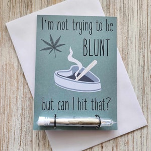 Carte de voeux 420 avec porte-joint, accessoires de marijuana, carte de cannabis pour la Saint-Valentin, stoner, juste parce que la carte