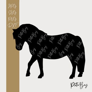 Plotter file Shetland pony, horse running, silhouette, digital download (svg, png, jpg, dxf)
