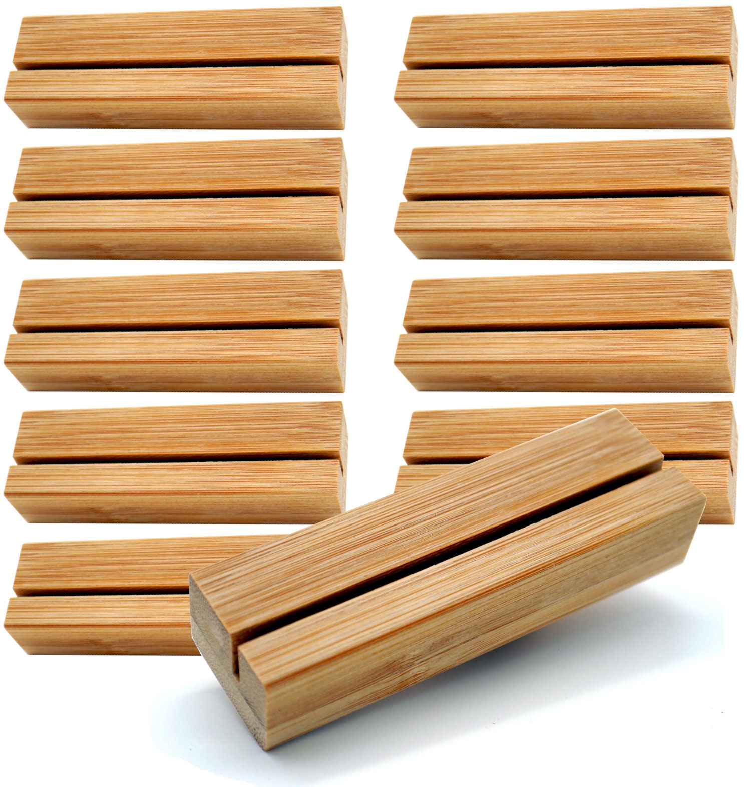 10 Stück Menükartenhalter Aus Holz - Kartenständer Für Hochzeiten & Events 10x3x2 Cm