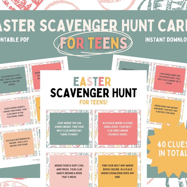 Indoor Easter Scavenger Hunt, Indoor Easter Treasure Hunt, Teen Easter Treasure Hunt, Easter Games, Easter Scavenger Hunt Clues, Teen Games