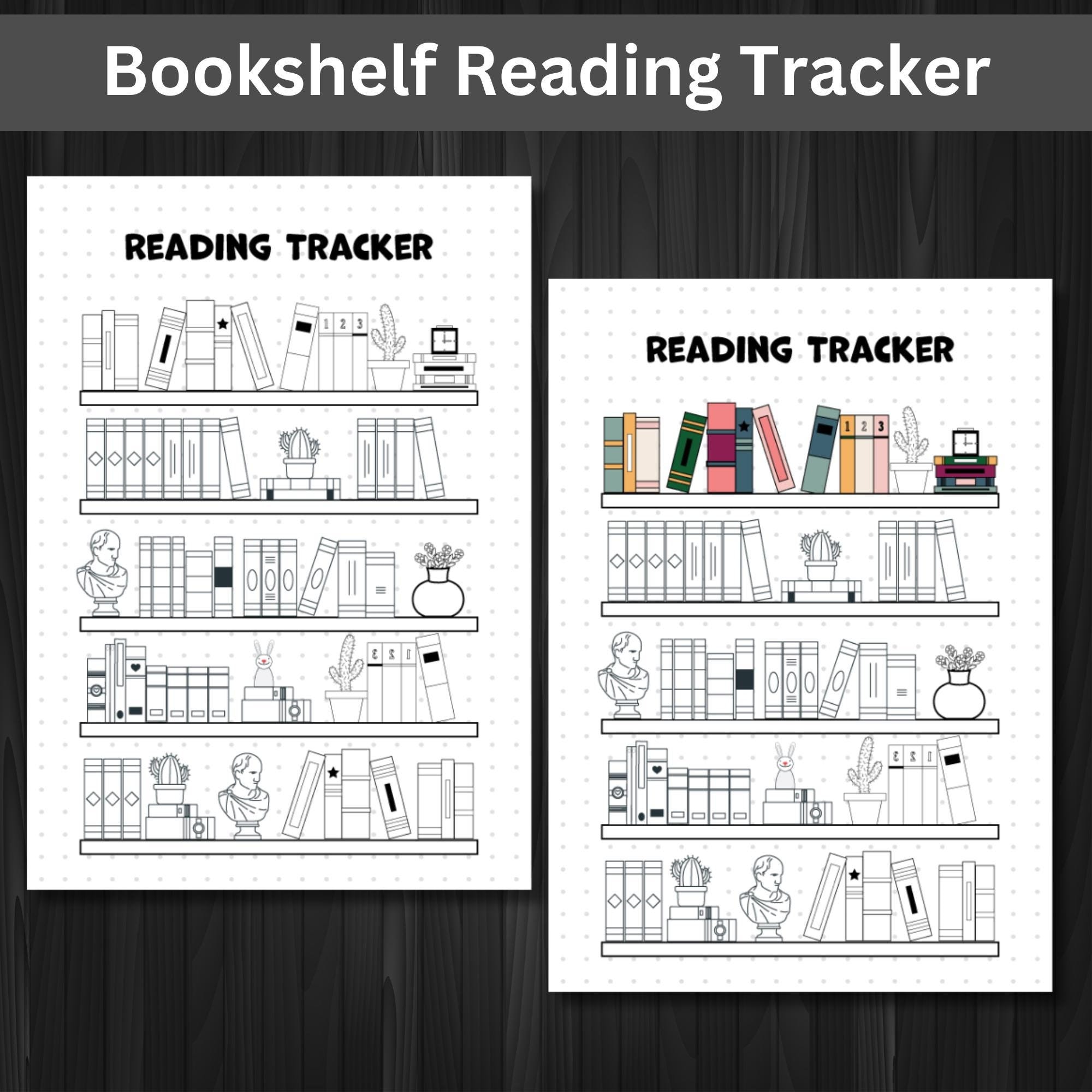 Bookshelf Reading Tracker PRINTABLE Journal Page Reading Log Book ...