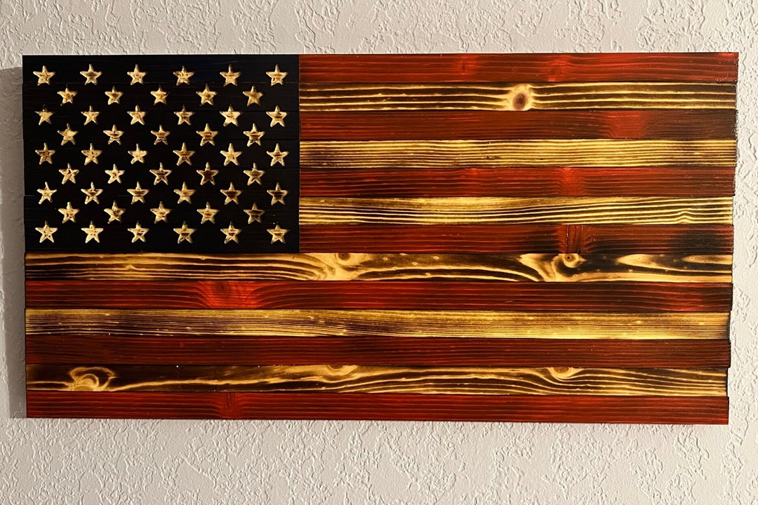 Rustic American Flag, Distressed Wood Flag, Wood American Flag